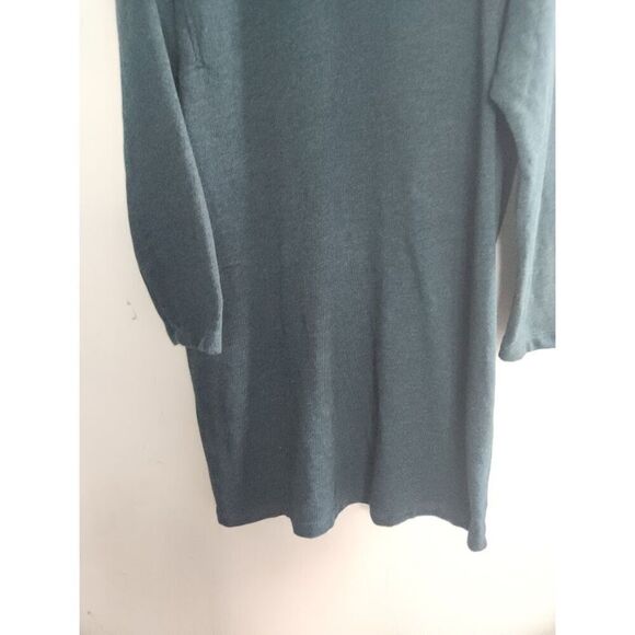 NWT Pure Jill by J.Jill Blue Cowl Neck Cotton A-Line Knit Dress size Large Pet. - Picture 9 of 12